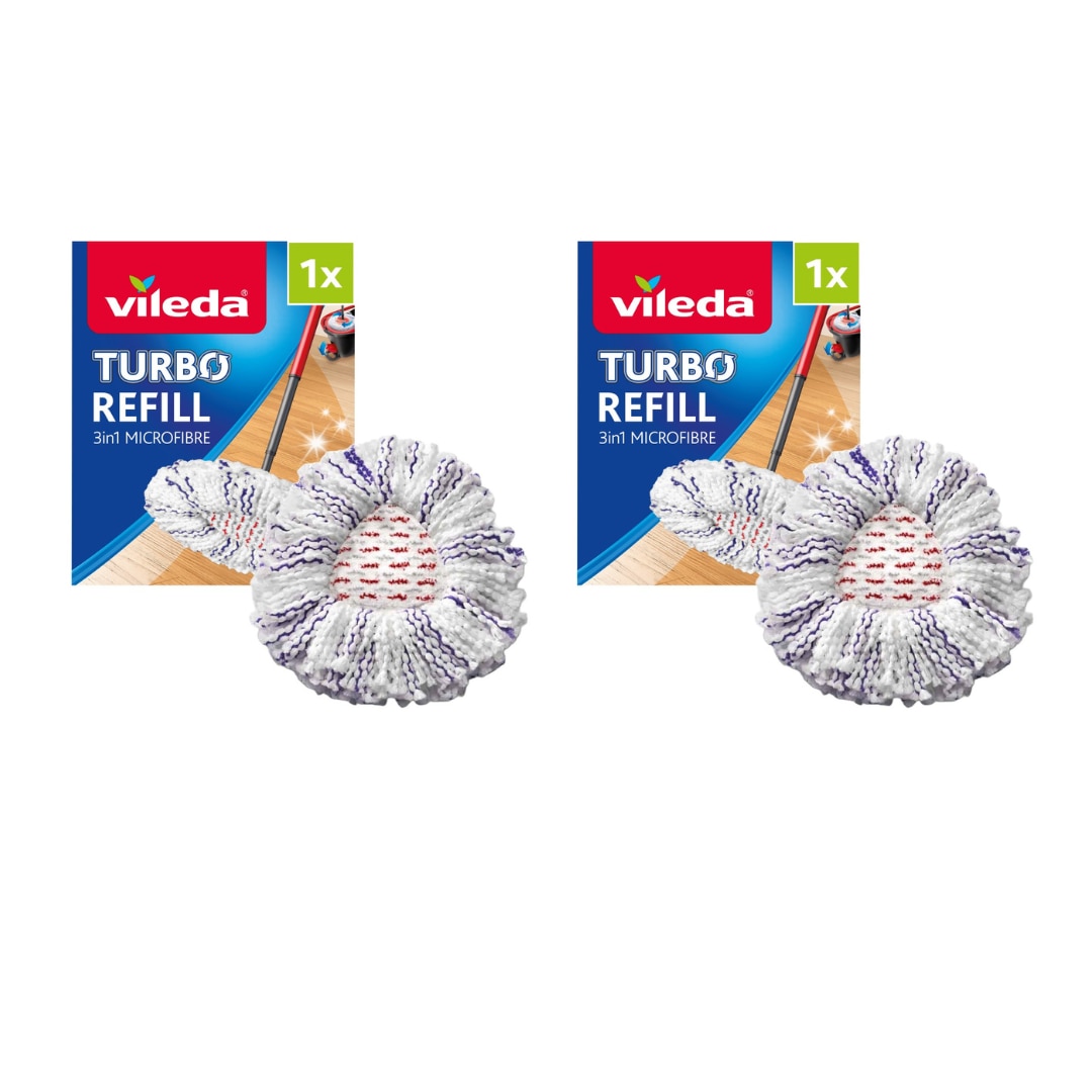 Vileda Turbo 3 in 1 Twin Pack Refill Bundle