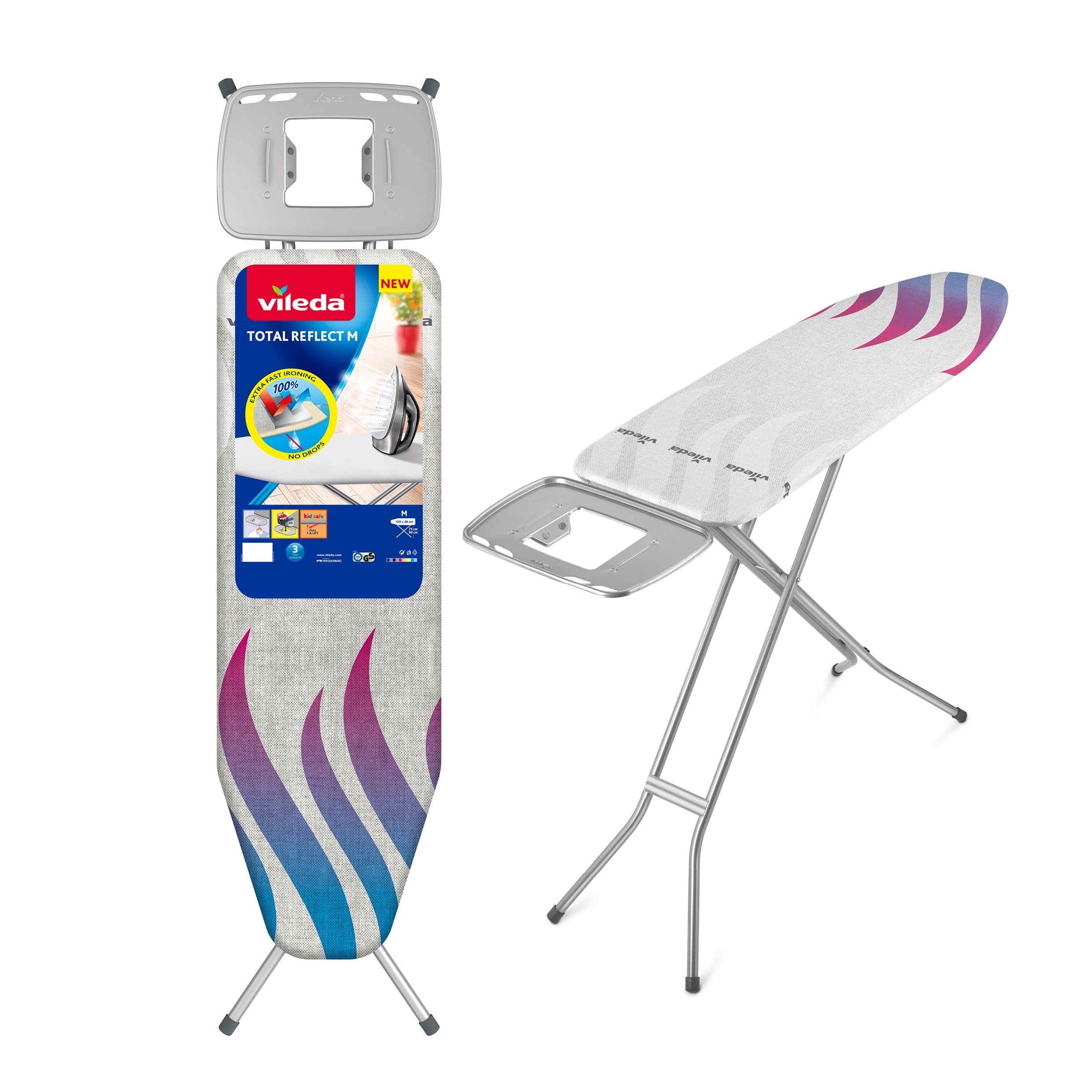 Vileda Total Reflect Ironing Board | Reflects 100% Heat & Steam
