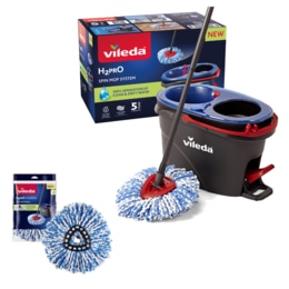 Vileda H2PrO Spin Mop and Bucket System Bundle | 1 Additional Refill