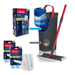 Vileda H2PrO Flat Mop and Bucket System | 2 Additional Refills